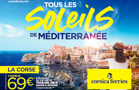 Agence LMWR - Be Work And Roll - Corsica Ferries offre " Tous les Soleils de Méditerranée "