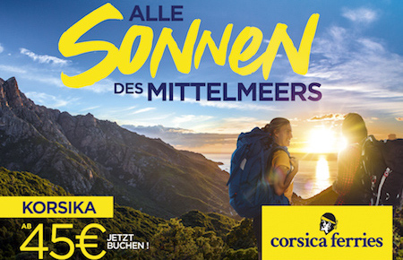 Agence LMWR - Be Work And Roll - Corsica Ferries offre " Tous les Soleils de Méditerranée "